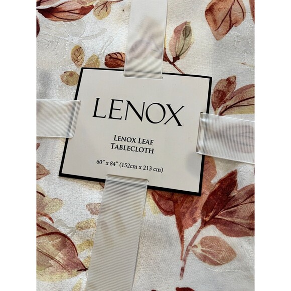 LENOX Leaf Tablecloth 60" x 84" Oblong Jacquard Fall Thanksgiving NEW in Package - Picture 3 of 5